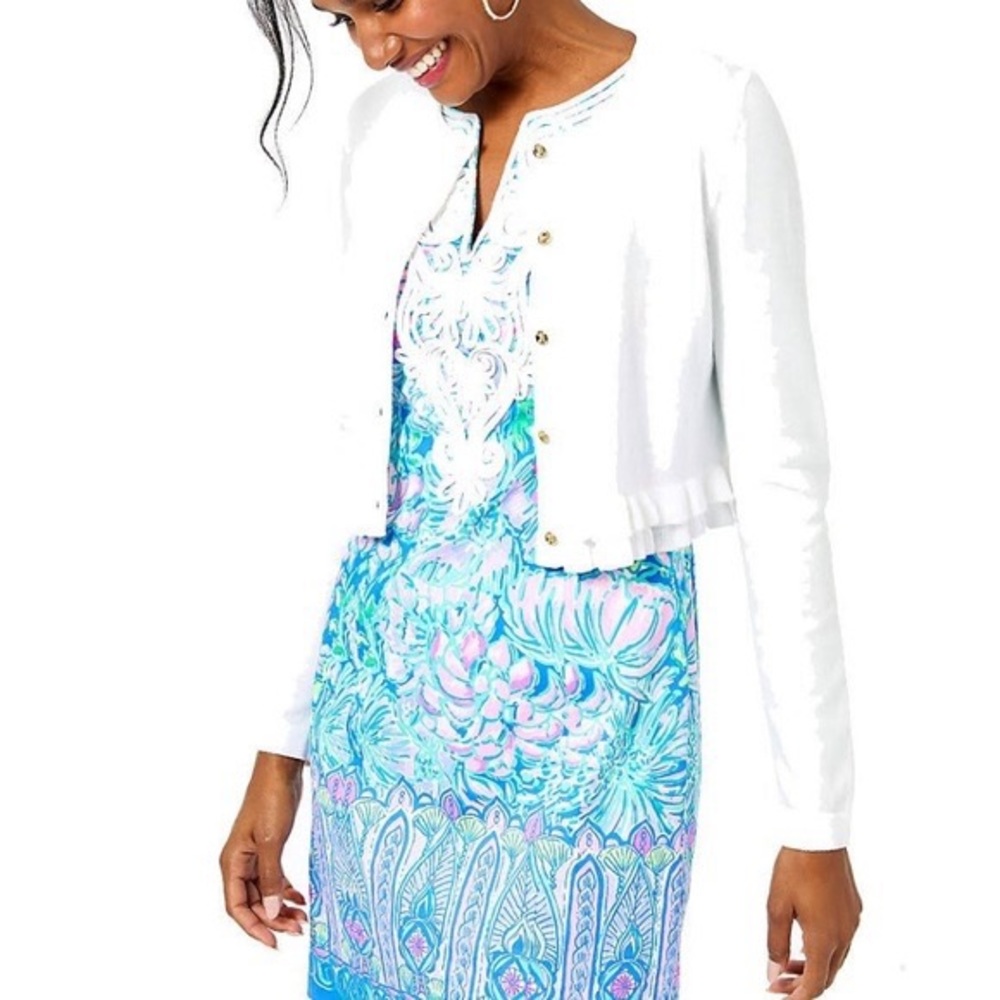Lilly Pulitzer Gladys Cardigan in White EUC